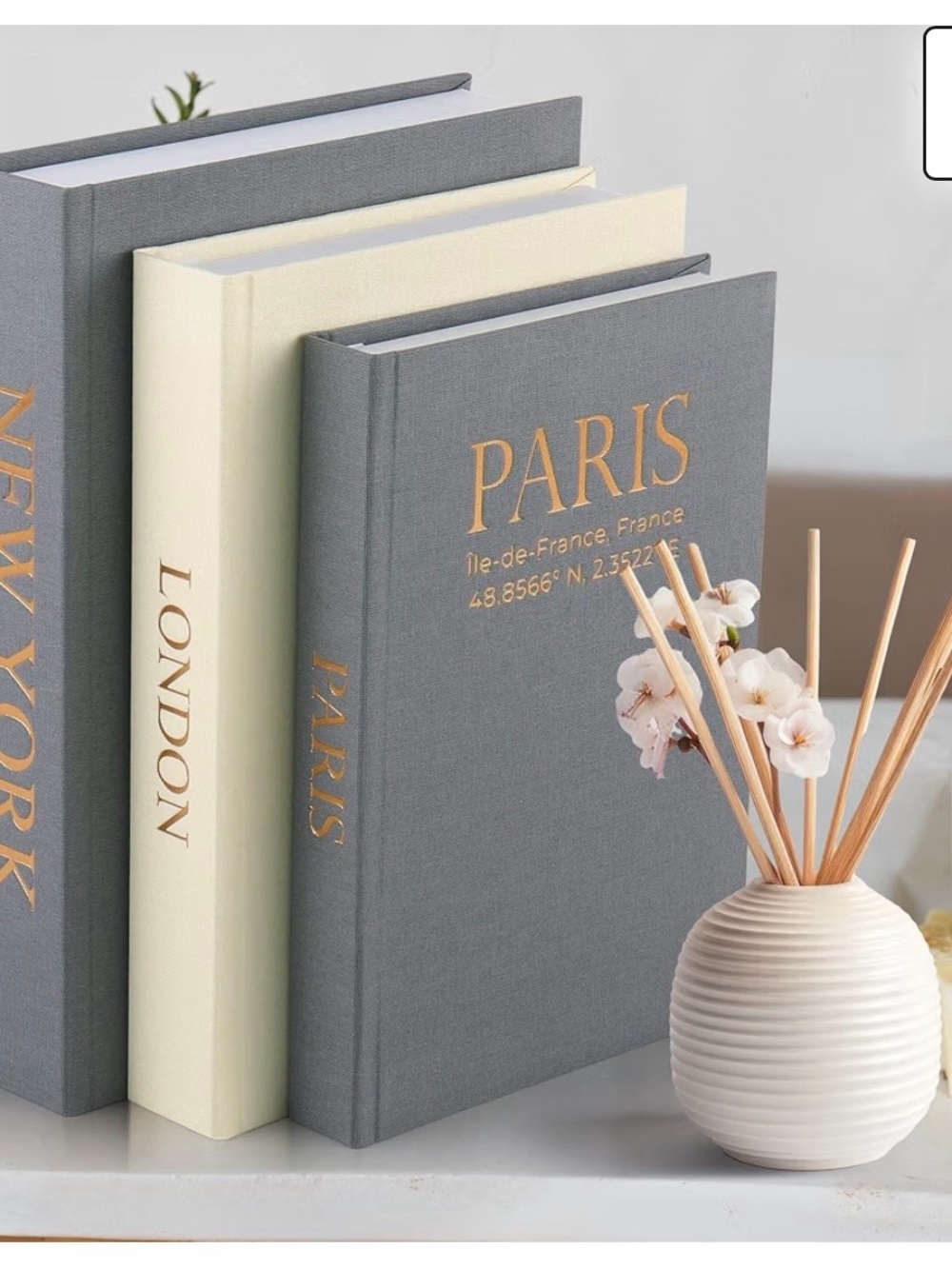 Decorative Faux Books Storage Box Set